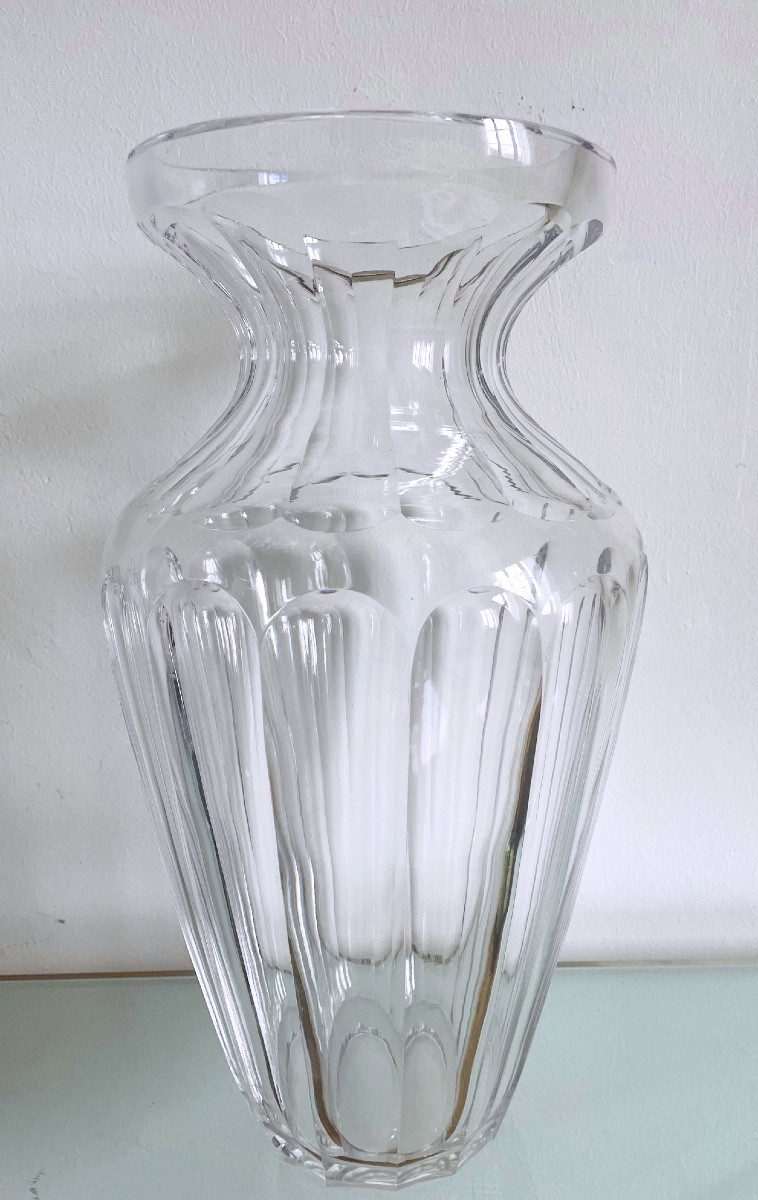 Baccarat Crystal Vase, Malmaison Model, Early 20th Century