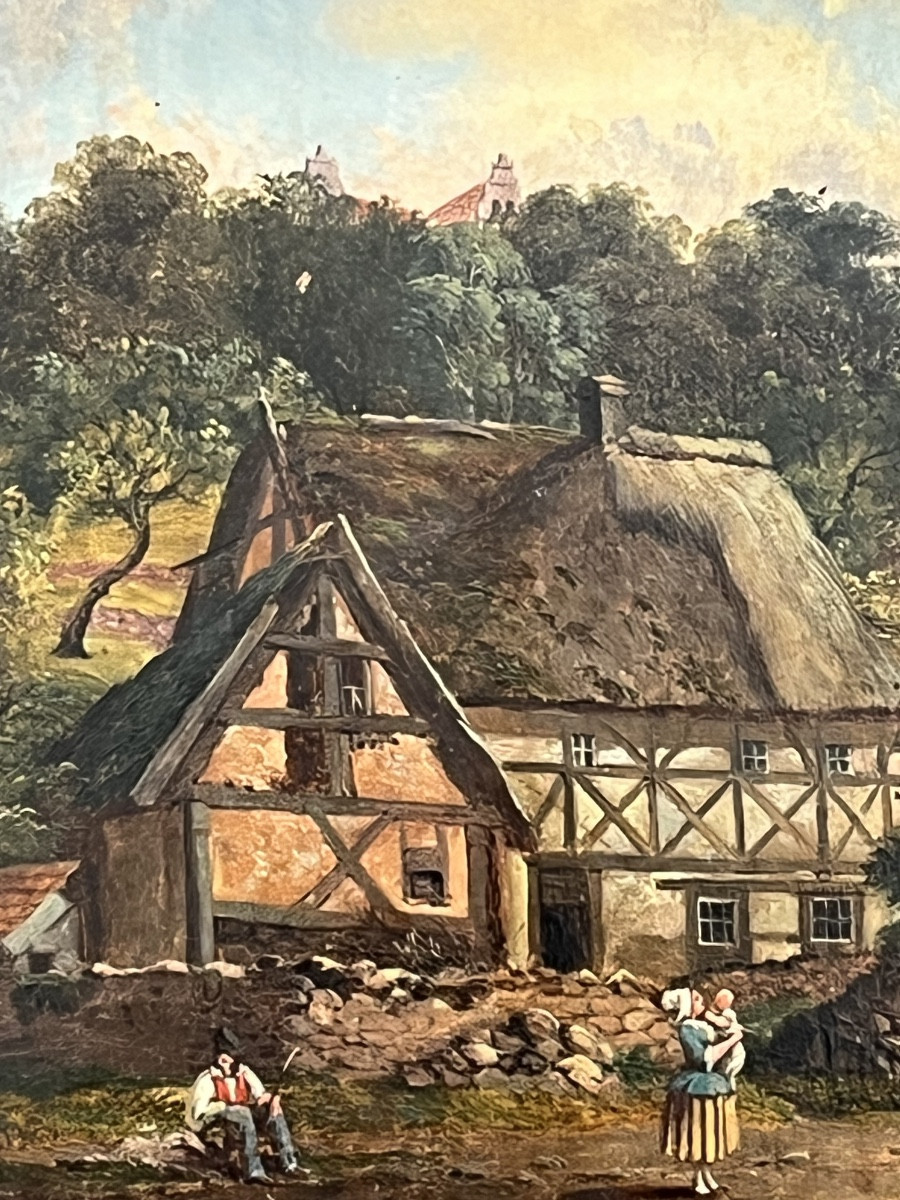 Genre Scene Painting, Northern School, 19th Century-photo-3