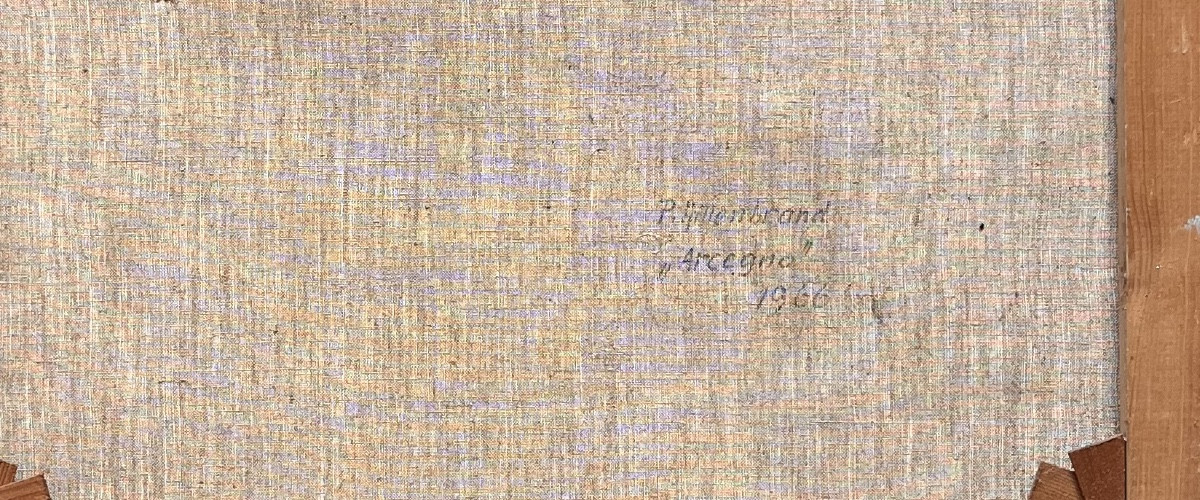 Tableau, vue sur Arcegno Suisse, huile sur toile signée de 1966-photo-3