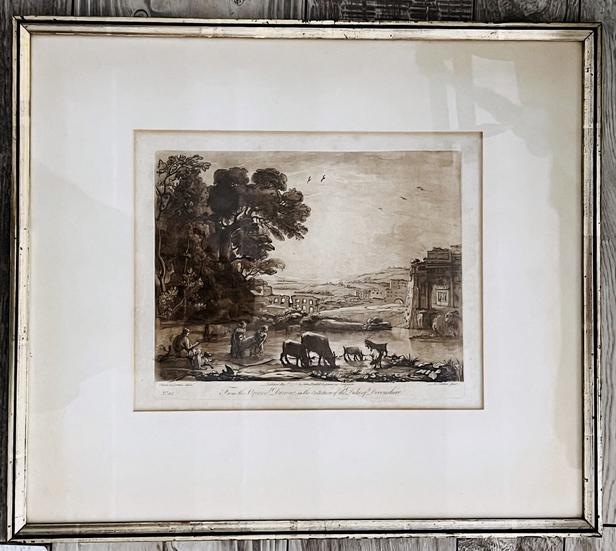 Tableau,eau forte de Claude le Lorrain par John Boydell en 1775