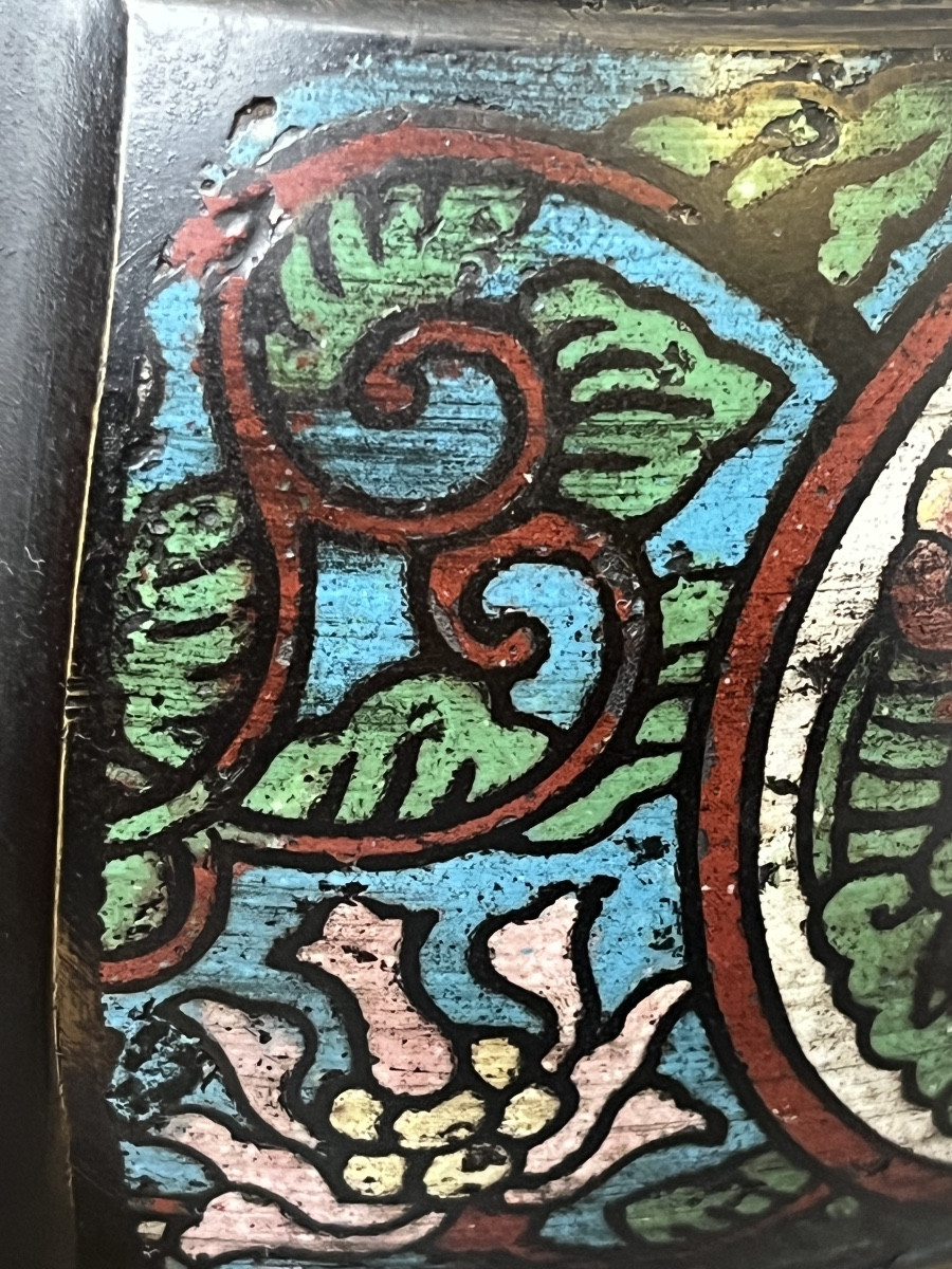 Vase en bronze , émail cloisonné , Asie début XX eme-photo-3