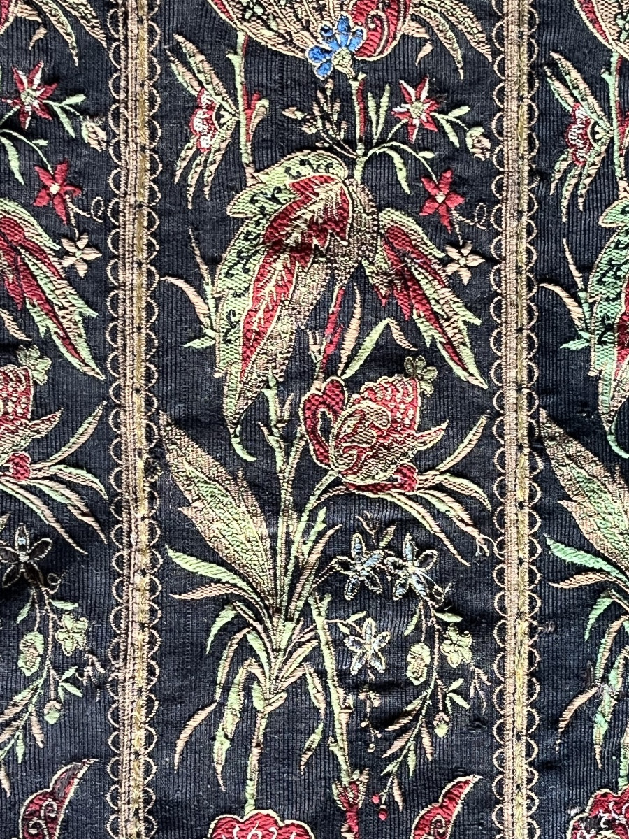 Antique Hand-embroidered Tapestry With Paisley Motifs 19th Century-photo-3