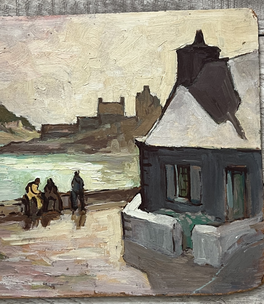 Painting, View Of Brittany At Plougastel, Oil Signed Le Toiser-photo-4