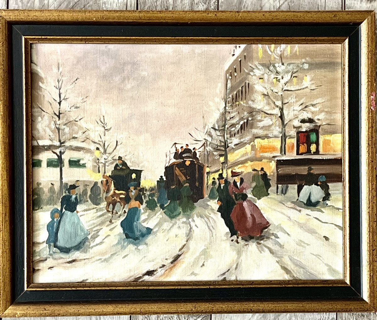 Tableau , grand boulevard à Paris, Hst signée H Schaeffer