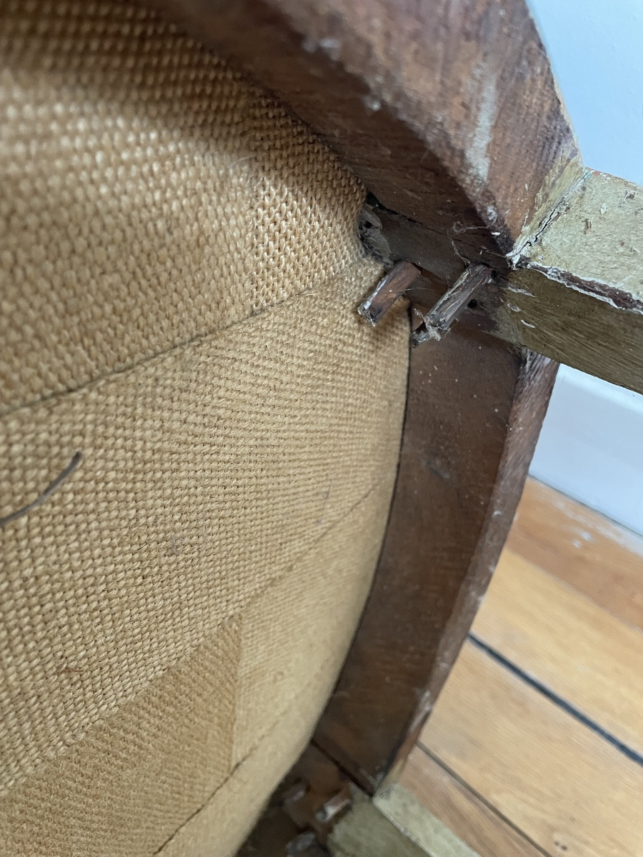 Directoire Armchair And Chair With Patina-photo-4