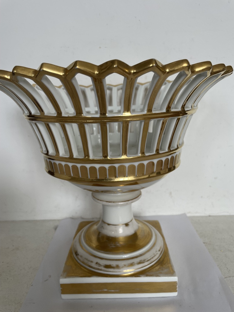 Coupe à fruit en porcelaine signée Schoelcher-photo-2