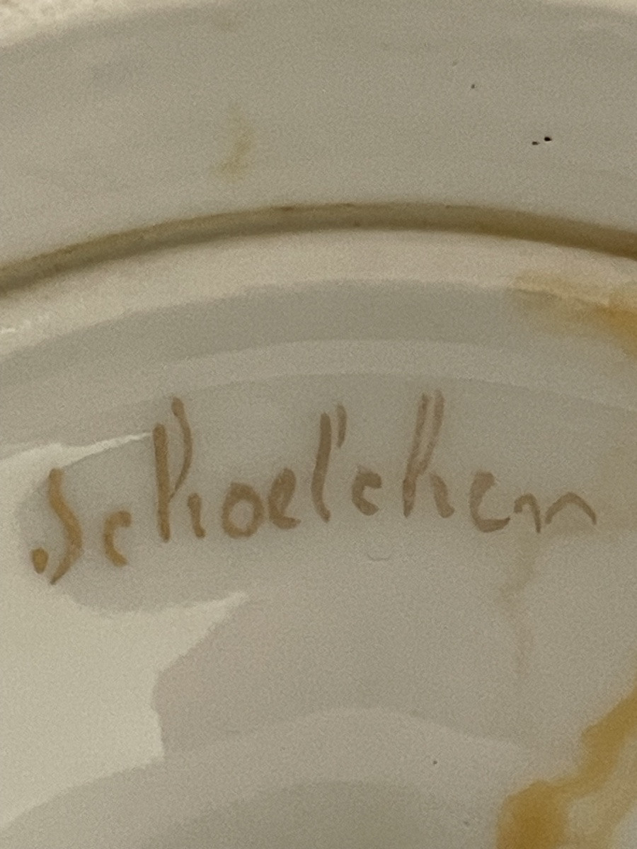 Coupe à fruit en porcelaine signée Schoelcher-photo-5