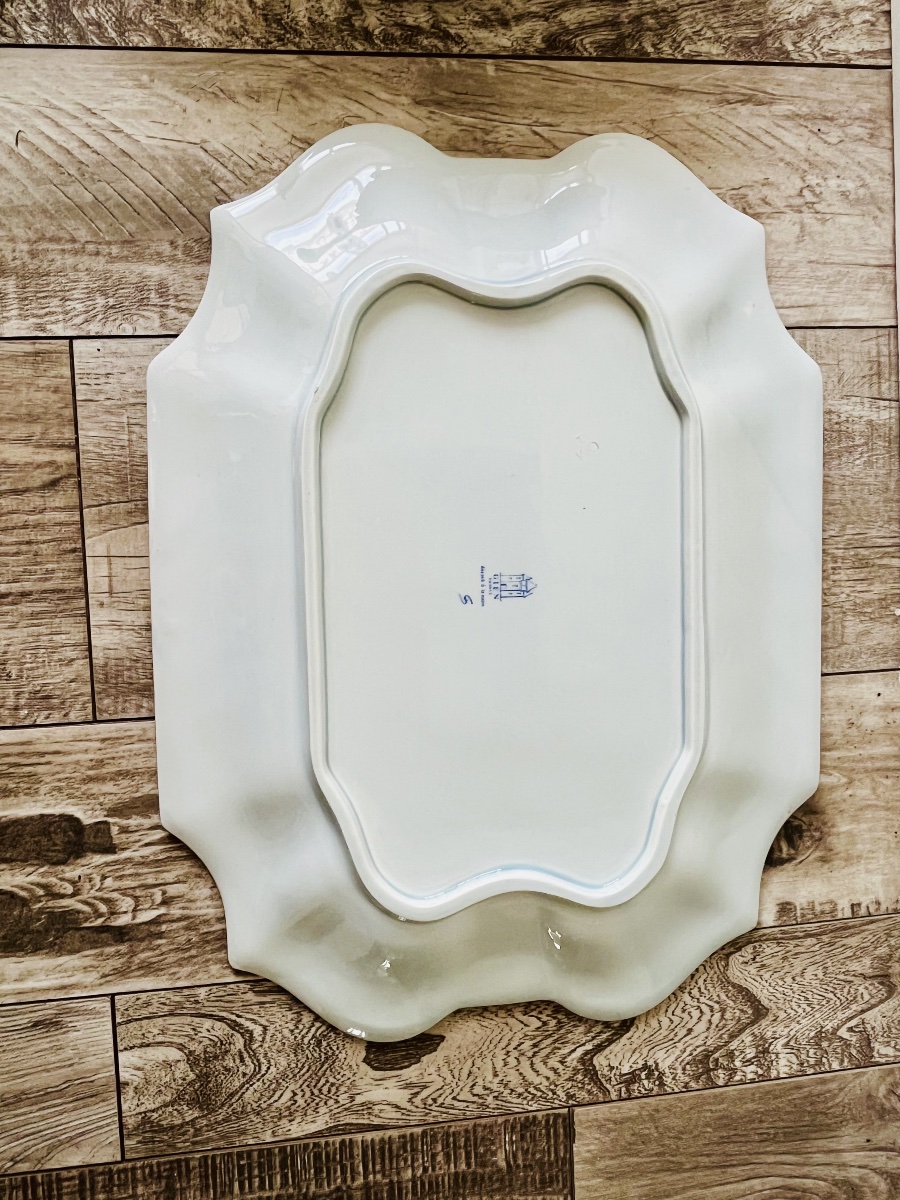 Antique Gien Earthenware Vegetable Dish, Artichoke Socket-photo-3
