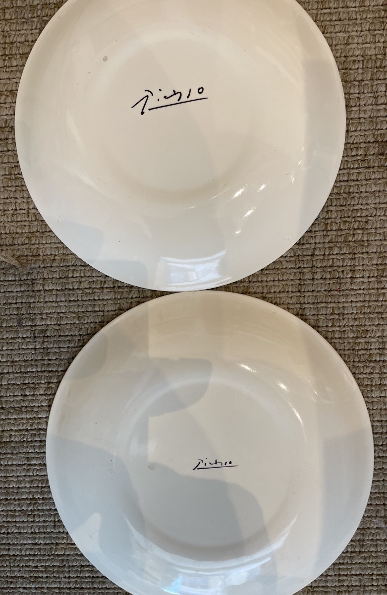 Pair Of Picasso White Porcelain Plates -photo-1