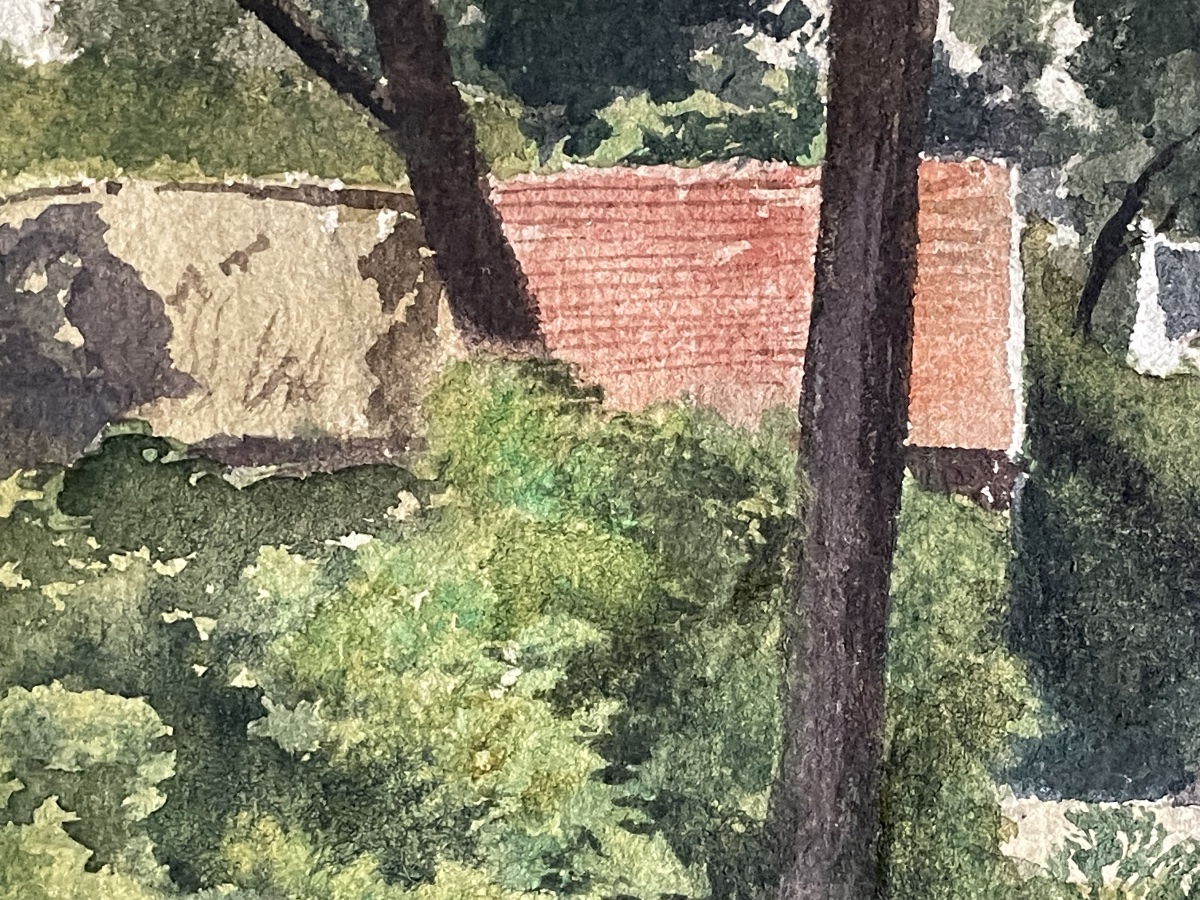 Tableau la ramasseuse de légumes,aquarelle de Eugène Gluck-photo-4