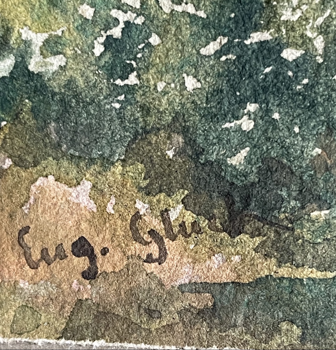 Tableau la ramasseuse de légumes,aquarelle de Eugène Gluck-photo-4