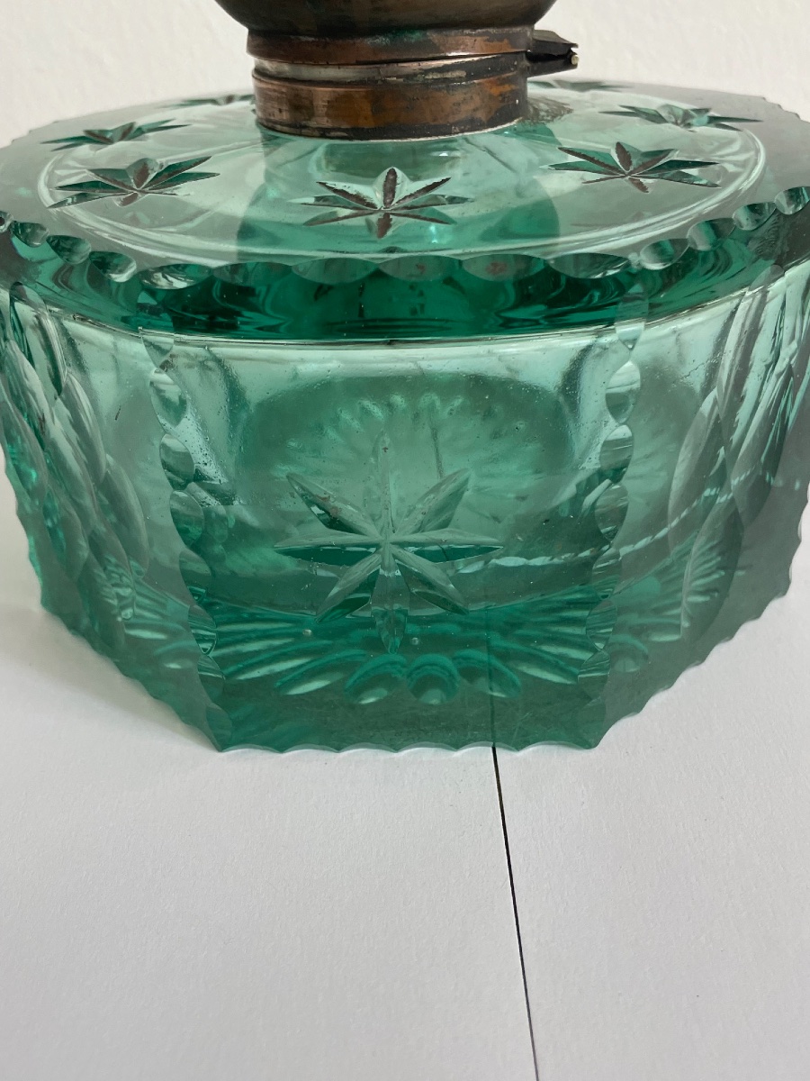 Encrier exceptionnel en cristal probablement Saint Louis Art Nouveau -photo-3