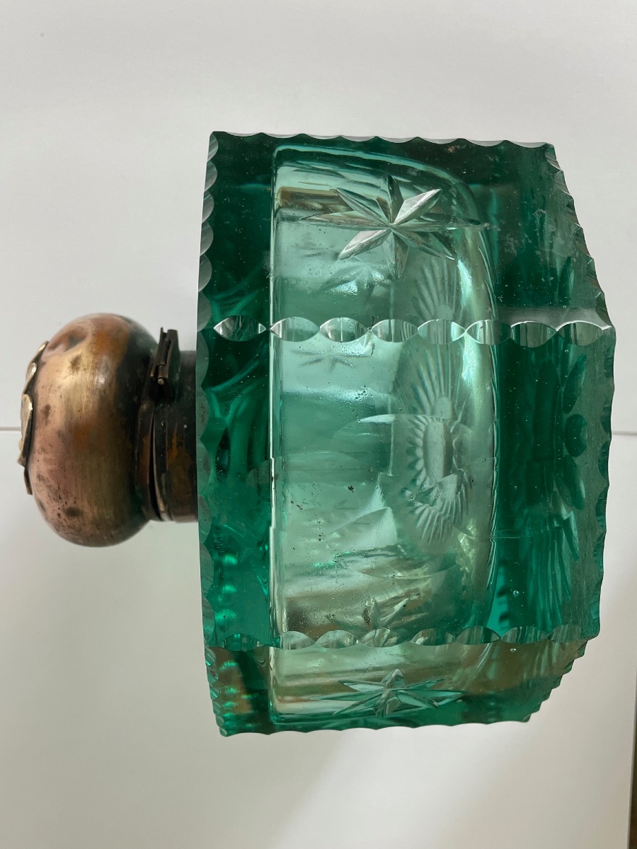 Encrier exceptionnel en cristal probablement Saint Louis Art Nouveau -photo-4