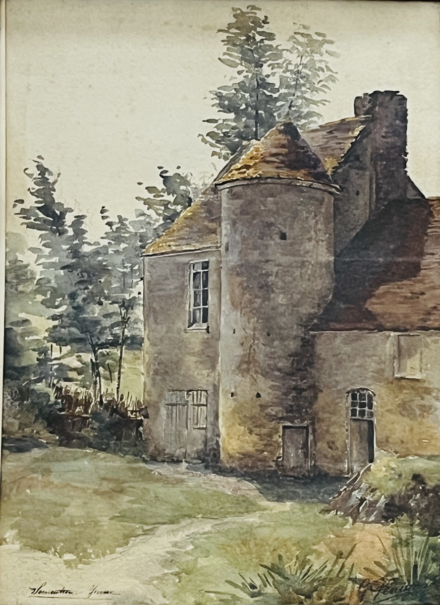 Tableau, vue sur le Château de Test Milon  à  Sementron dans l Yonne de Germaine Penigaud-photo-5