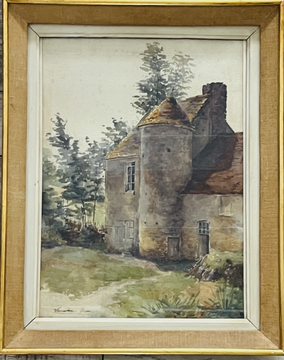 Tableau, vue sur le Château de Test Milon  à  Sementron dans l Yonne de Germaine Penigaud