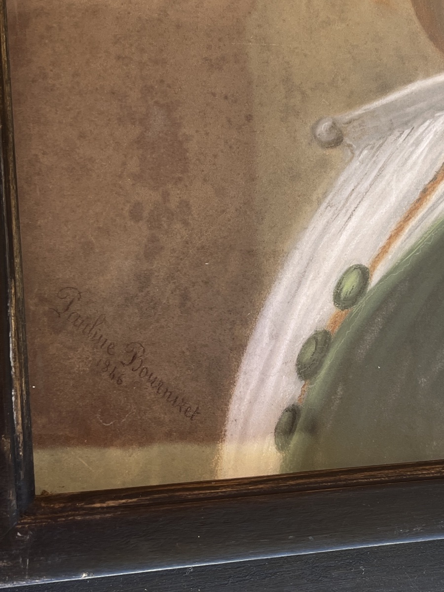 Tableau portrait d homme, pastel signé et daté 1846-photo-1