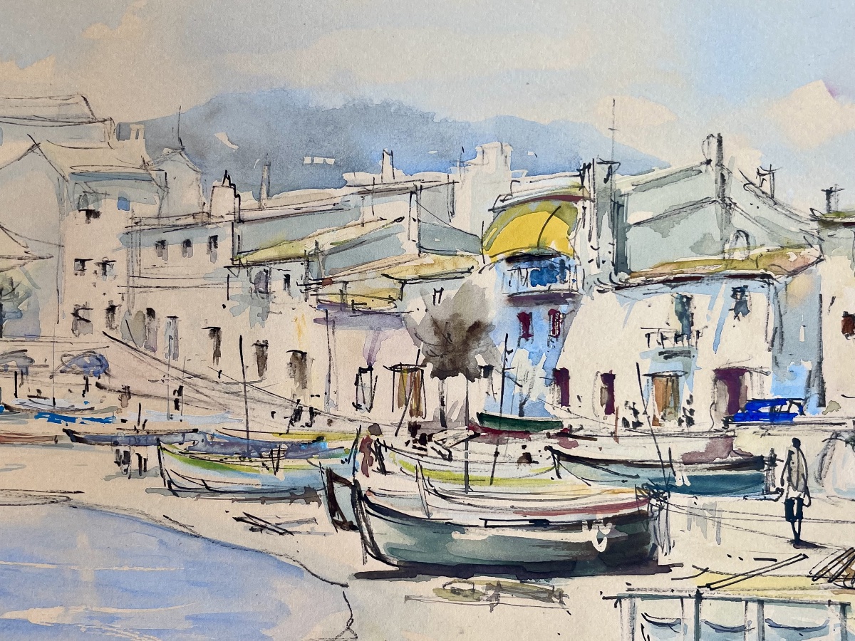 Tableau , plage de Callela ( Costa Brava) 1962 de Jaume Roca Del pech-photo-4