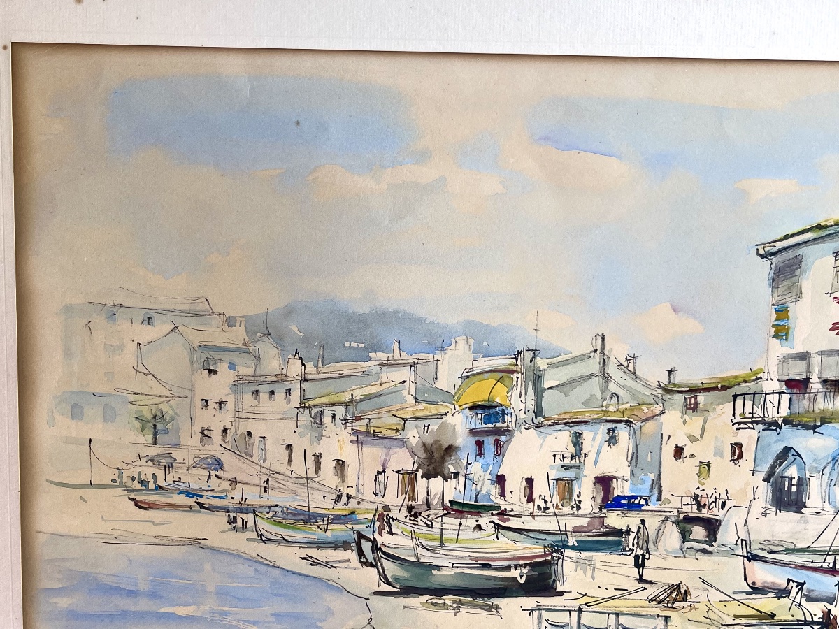 Tableau , plage de Callela ( Costa Brava) 1962 de Jaume Roca Del pech-photo-4