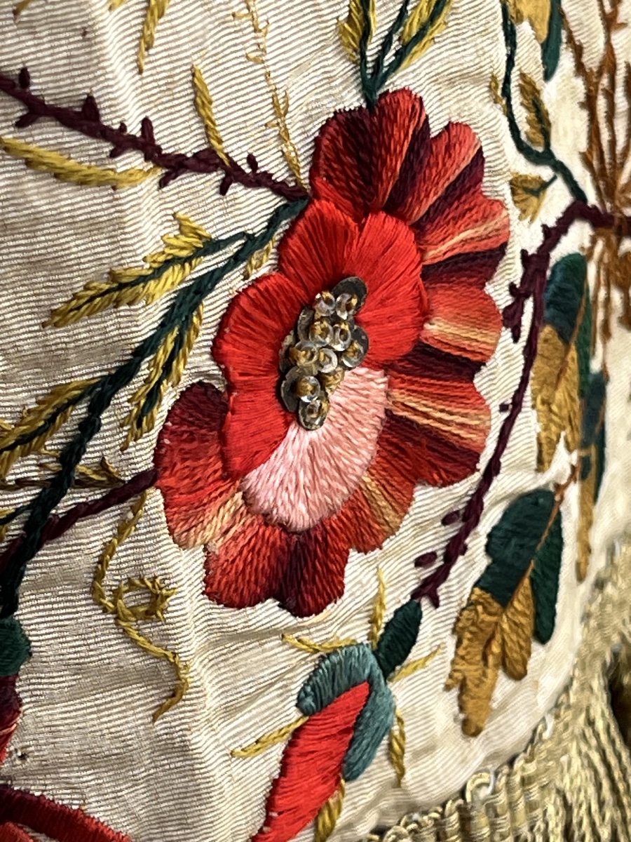 Liturgical Chasuble With Gold-thread Embroidery And Silk Damask, Early 19th Century-photo-4