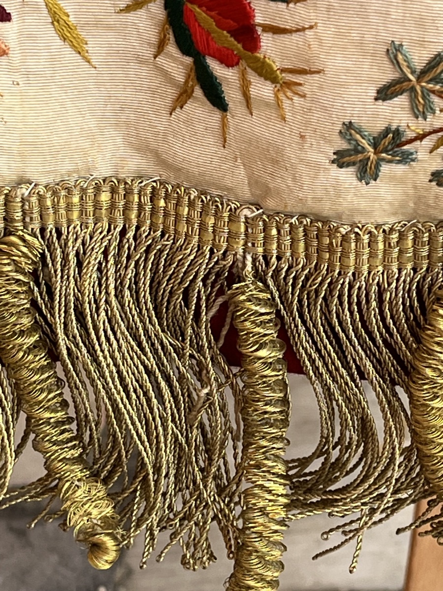 Liturgical Chasuble With Gold-thread Embroidery And Silk Damask, Early 19th Century-photo-4