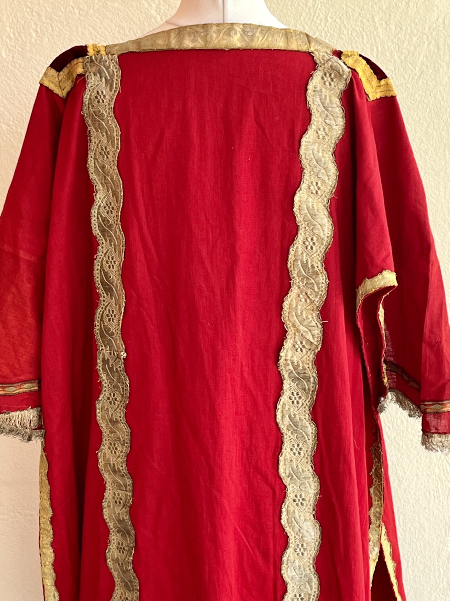 Liturgical Chasuble With Gold-thread Embroidery And Silk Damask, Early 19th Century-photo-7