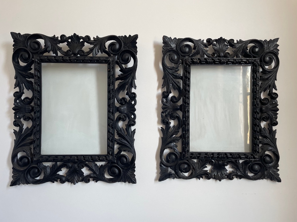 Pair Of Blackened Wooden Frames, Napoleon III Period