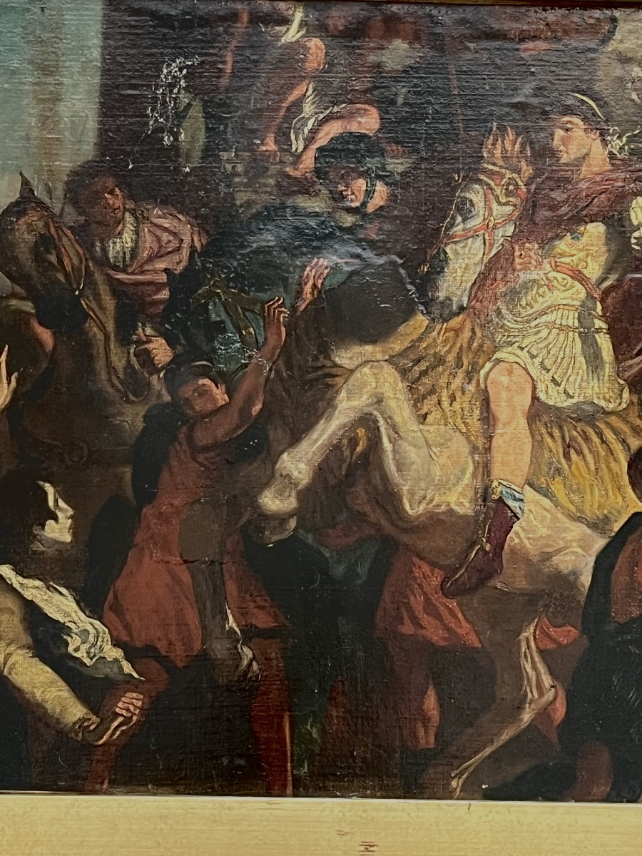 Tableau ancien la justice de Trajan, étude ou élève de style Delacroix XIX eme-photo-1