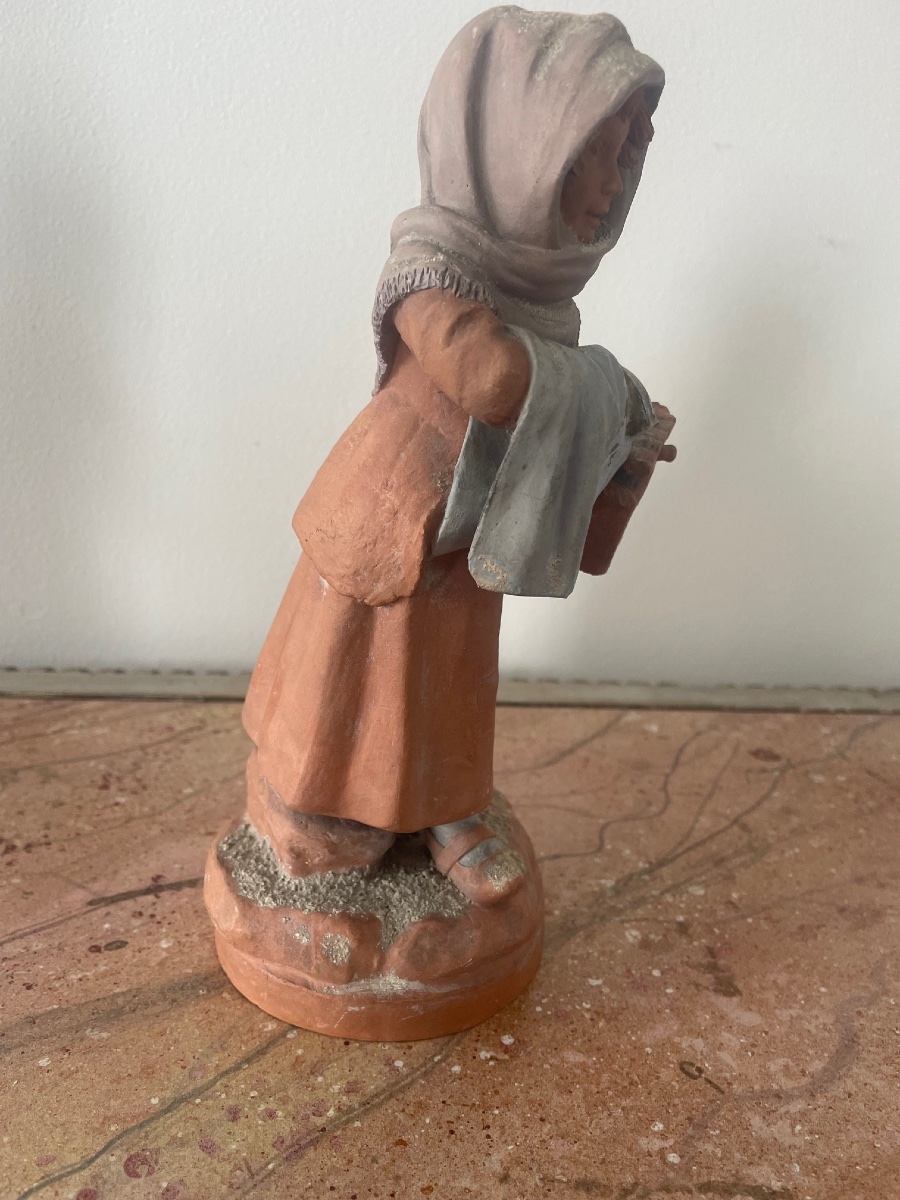 Pair Of Terracotta Figurines Signed By Sc Collot -photo-4