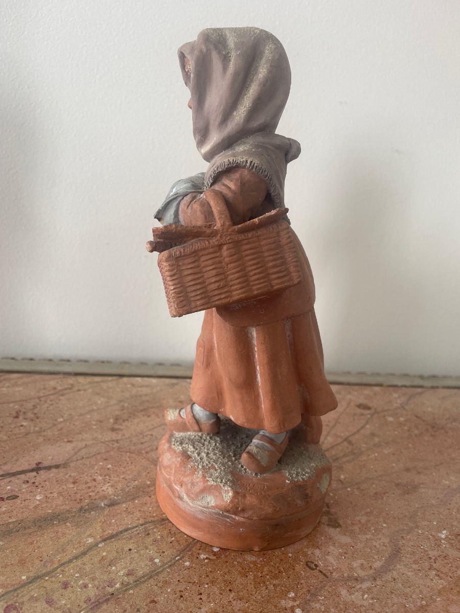 Pair Of Terracotta Figurines Signed By Sc Collot -photo-1