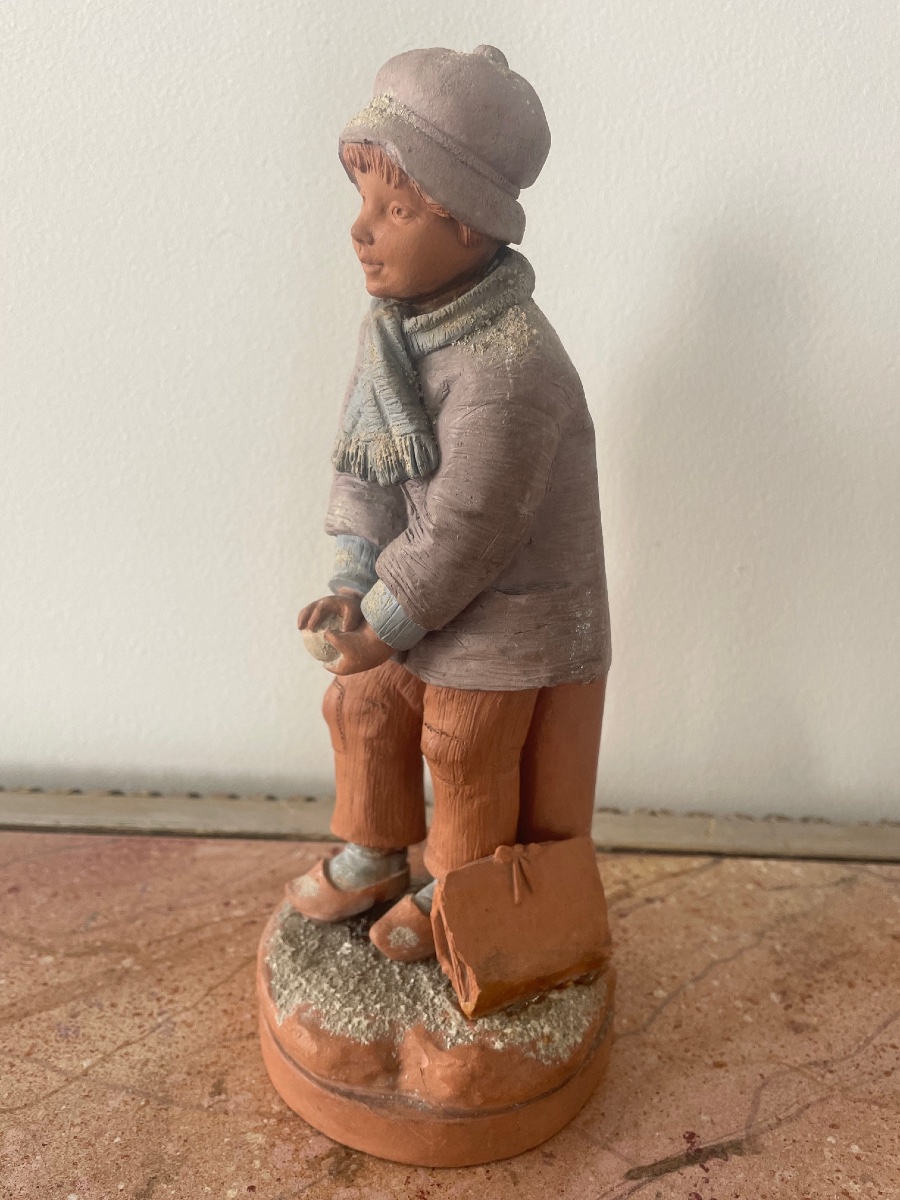 Pair Of Terracotta Figurines Signed By Sc Collot -photo-7
