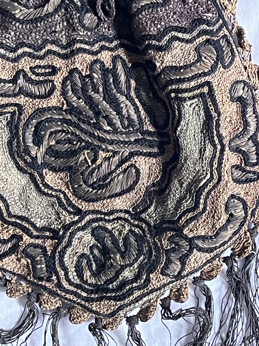 Sac aumônière brodé époque Art Deco-photo-3