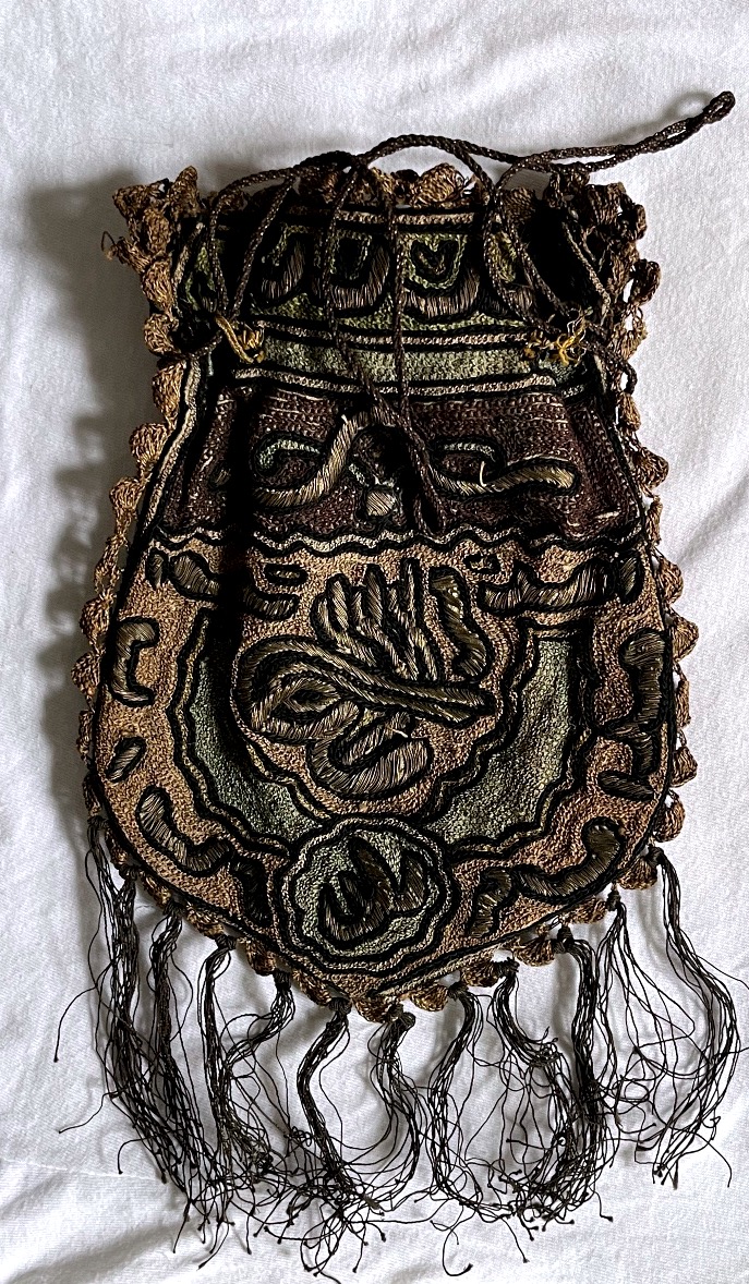 Sac aumônière brodé époque Art Deco-photo-4