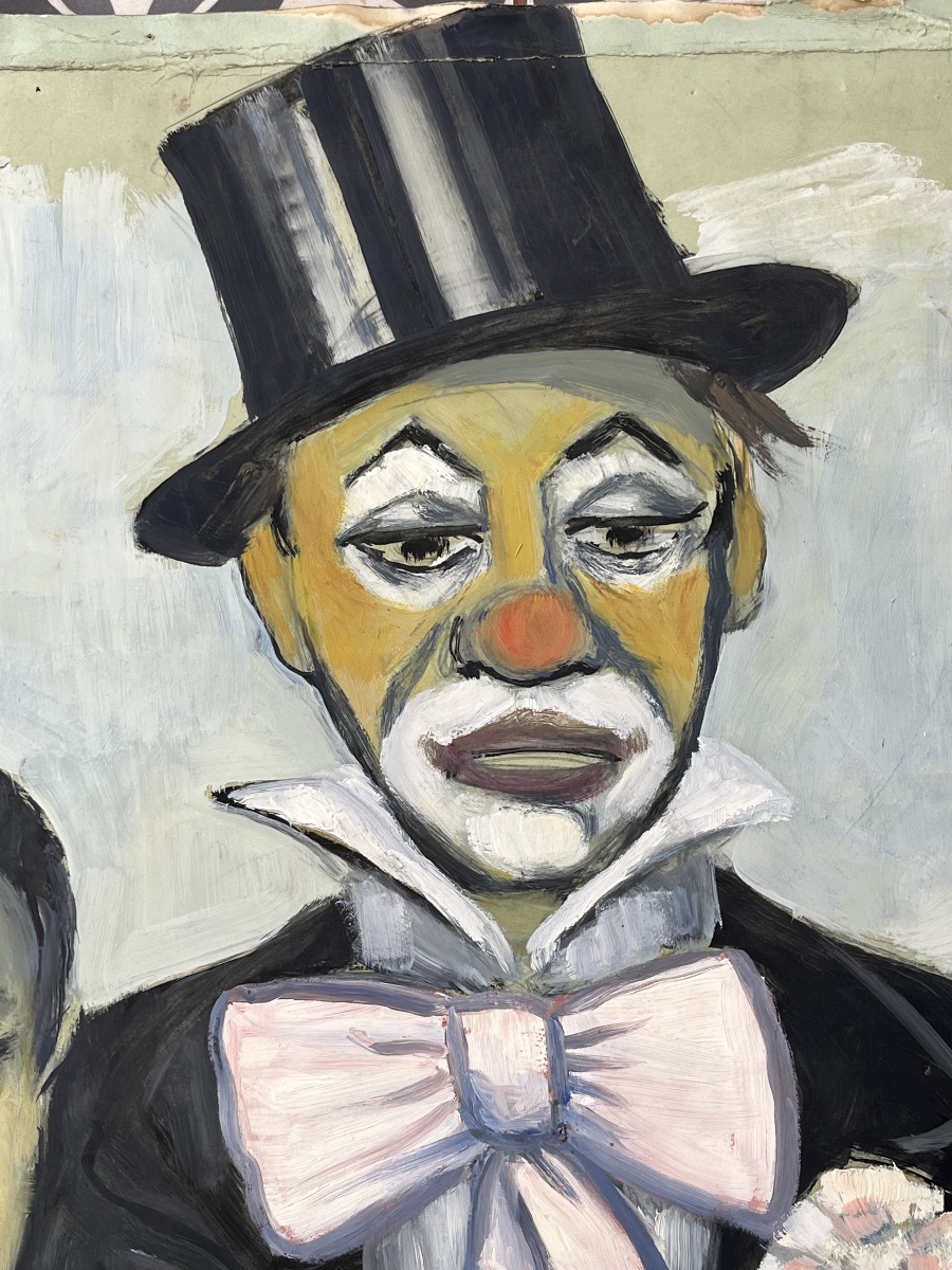 Tableau personnages du cirque, gouache de Pierre Abel Renault-photo-1