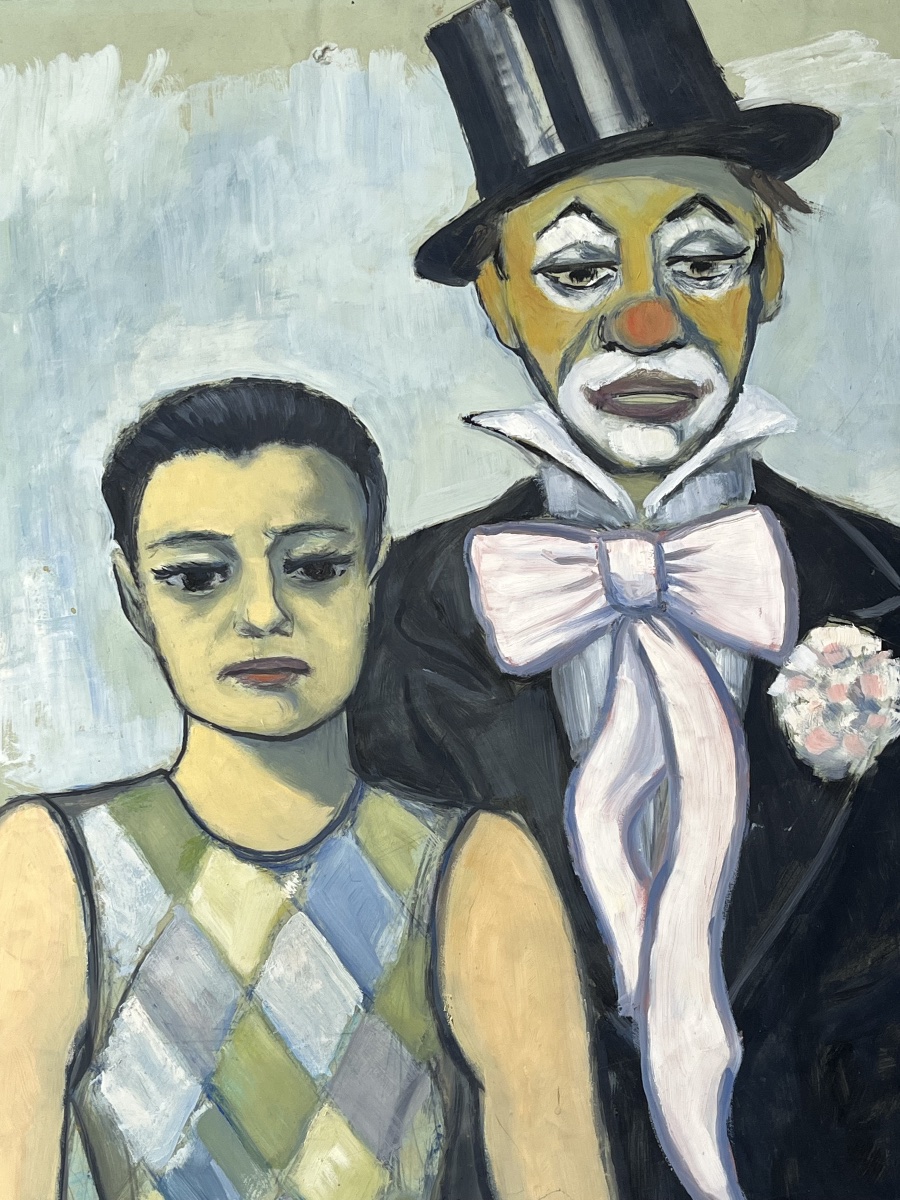 Tableau personnages du cirque, gouache de Pierre Abel Renault-photo-2