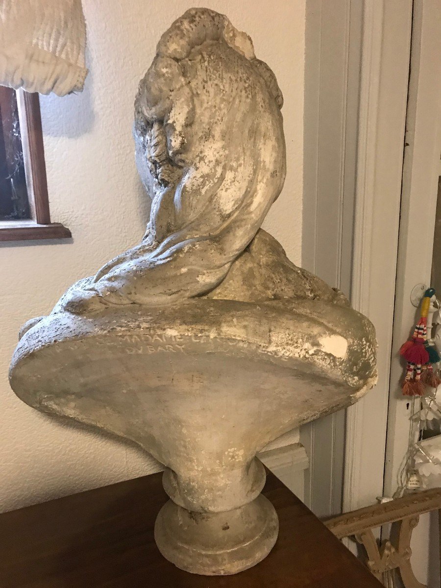 Buste De La Contesse Du Barry, En Plâtre Ancien, XIX ème-photo-4