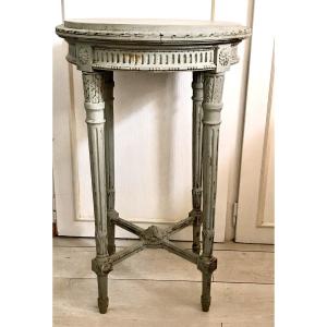 Louis XVI Style Wooden Pedestal Table, 19th Century
