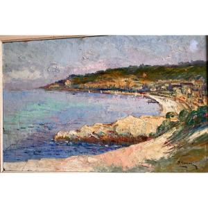 Painting, The Bay Of Saint Tropez, By B. Cower Around 1930/40