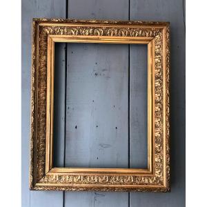 Wooden And Gilded Stucco Frame, 19th Century
