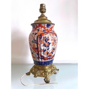 Pied de lampe en porcelaine Imari, époque Napoléon III, XIX eme