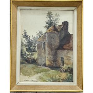 Painting, View Of The Château De Test Milon In Sementrion, Yonne, By Gabrielle Penigaud