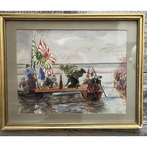 Painting, The Millet Porridge Race, *hirsebreifahrt*