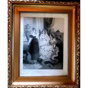 Les Anges De La France,  La Reine Hortense, Joséphine Et l'Impératrice Eugénie, Litho Du XIX èm