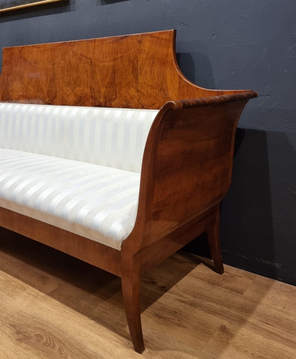 Canapé Imperial Biedermeier En Noyer De 1830 Vienne-photo-1