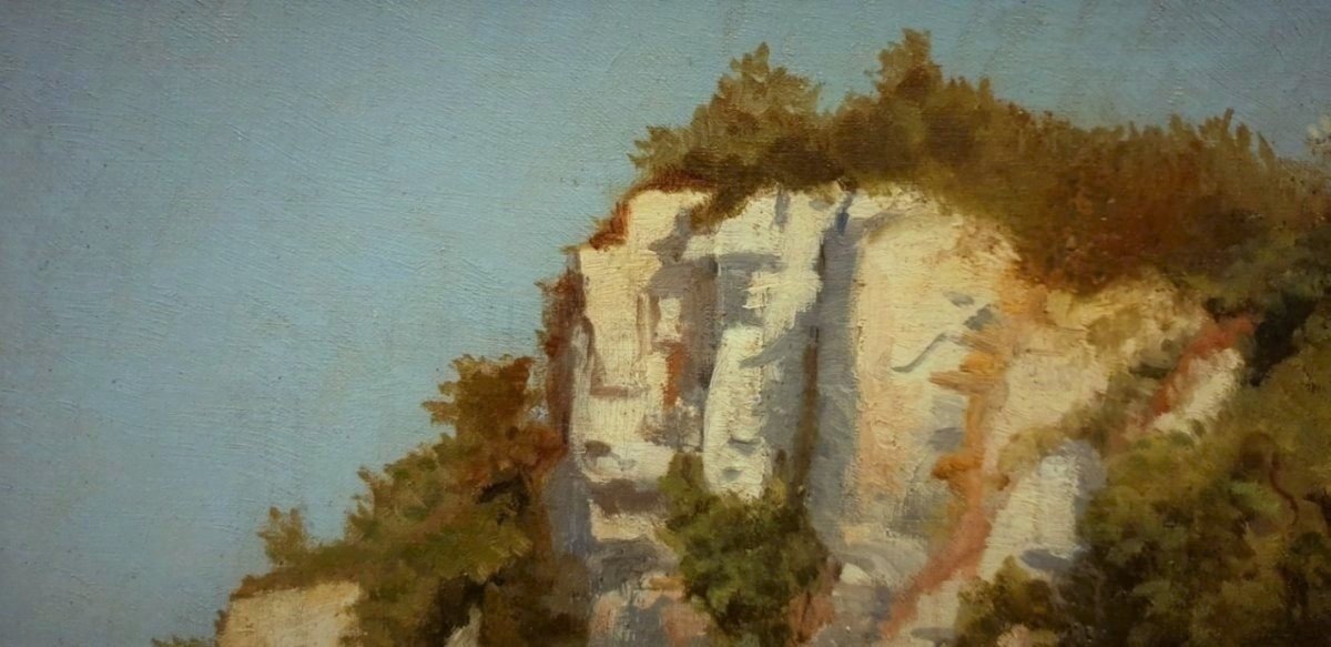 Oil On Canvas Landscape XIX Century Signed Germain Paget 1817-1884-photo-3