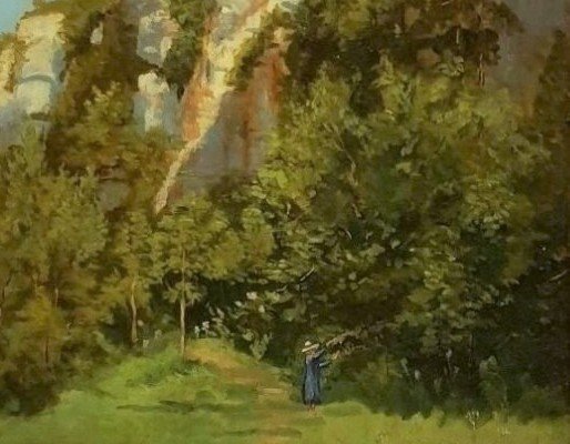 Oil On Canvas Landscape XIX Century Signed Germain Paget 1817-1884-photo-1