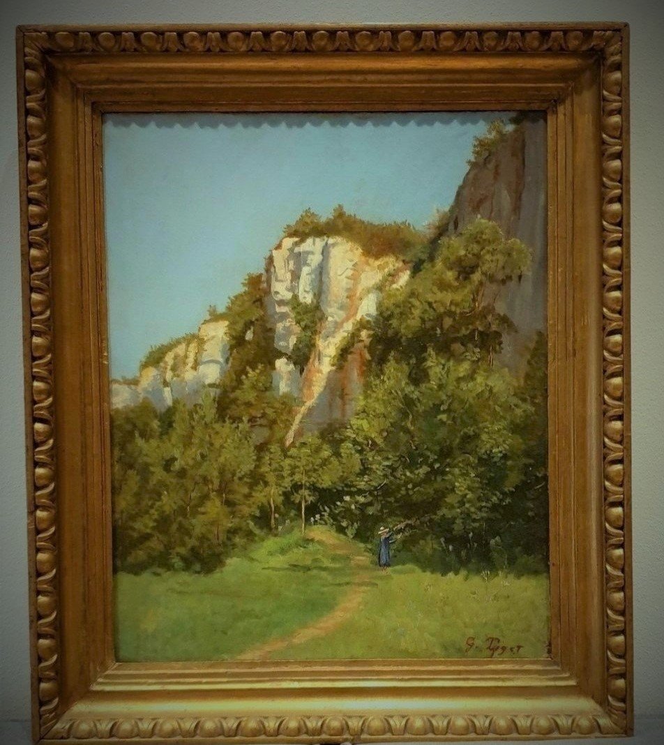 Oil On Canvas Landscape XIX Century Signed Germain Paget 1817-1884