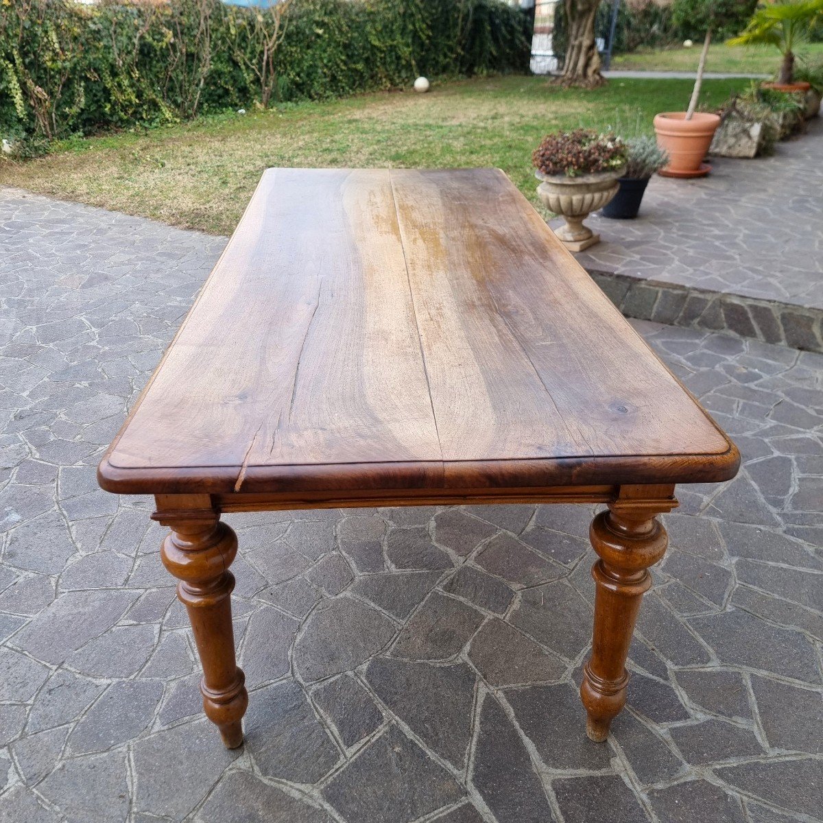 19th Century Walnut Table With Two-fold Lid-photo-1