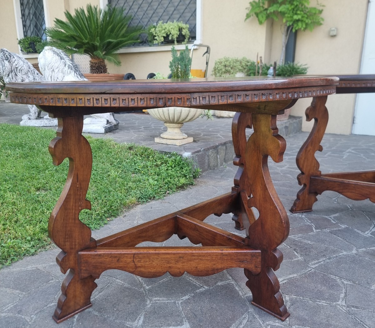 Paire De Consoles En Noyer Du XIXe Siècle-photo-4