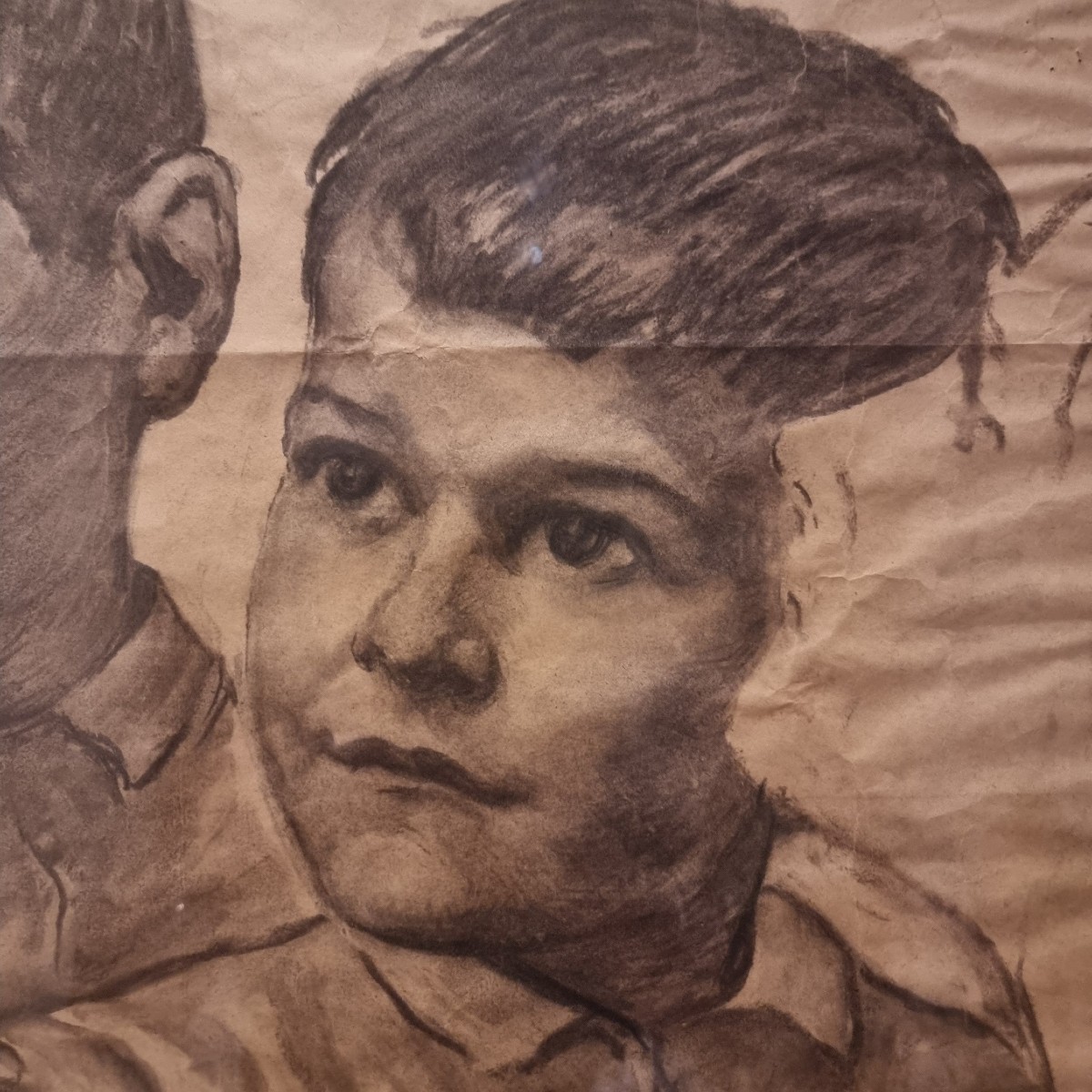 Esquisse au crayon "Les Enfants", XIXe siècle-photo-4