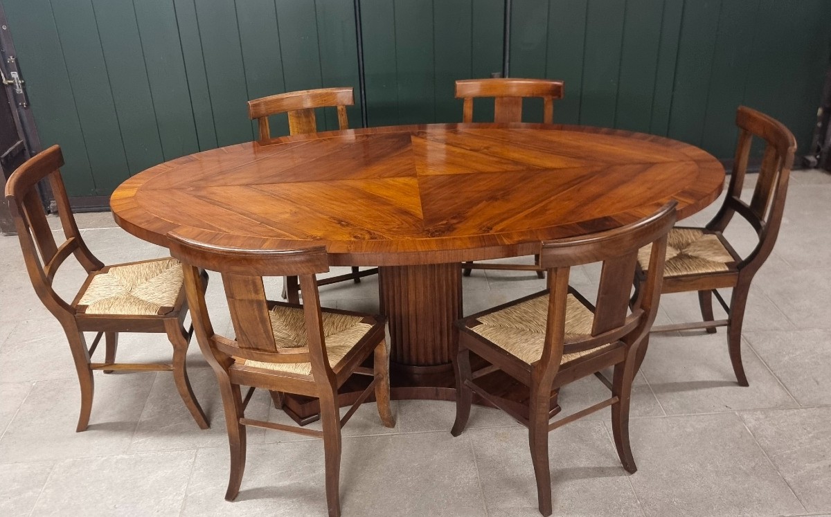 Empire Table 1820 In Veneered Walnut – A Work Of Art For A Sophisticated Interior-photo-5